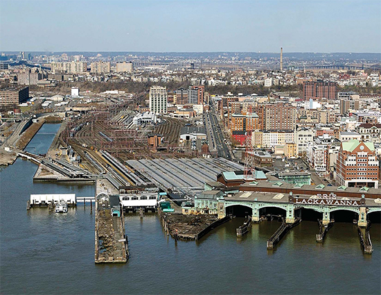 View of south Hoboken with Observer Highway bounding northern edge of Hoboken Rail Yard Redevelopment Area.