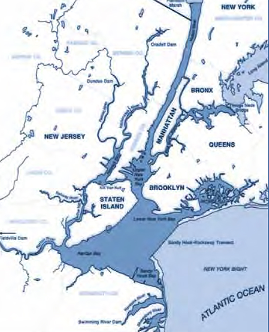 The NY-NJ Harbor Estuary encompasses the waters of New York Harbor and the tidally influenced portions of all rivers and streams flowing into it. 