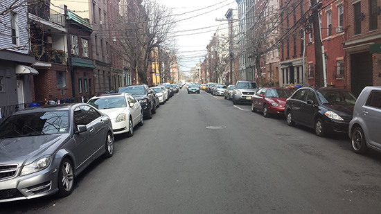 The streets of Hoboken are filled with parked cars. With the addition of thousands of off-street parking spots over the past several decades, traffic woes have worsened.