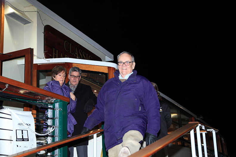 Jennifer Whitaker, John Imbiano & Craig Whitaker debarking the boat at the end of the cruise.
